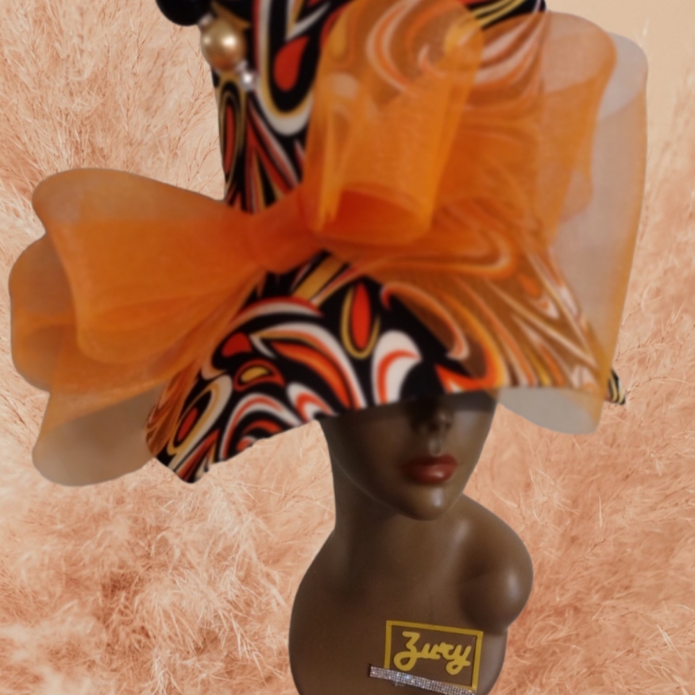 NEW/ JordynAshliHats *** Orange And Black Church HAT.